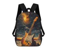 sinyumoney Guitar in Space Artwork School Backpack Fashion Stationery Backpack Waterproof Casual Daypacks for Men/Women 17inch