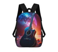 sinyumoney Guitar in Universe School Backpack for Girls Backpack Water Repellent Casual Daypack Lightweight Rucksack Boy Girl School Backpack 17inch