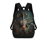 sinyumoney Guitar Music Children's Backpacks School Backpack 3D Printed Backpack for Kids Travel Rucksacks Book Bags Kids School Bag 17inch