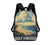 sinyumoney Gulf of Mexico Beach Scene Rucksack Water Resistant Computer Rucksack for Campus Outdoor Travel Sports 17inch