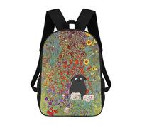 sinyumoney Gustsav Klimt Funny Dog Garden Kids Backpack 17 Inch School Bag 3D Printed Cartoon School Backpacks for Boys And Teenager School Students