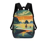 sinyumoney Ha Long Bay Vietnam Backpacks Kids School Backpack School Bag 3D Printed School Bag for Boys Elementary And Middle School Students 17inch