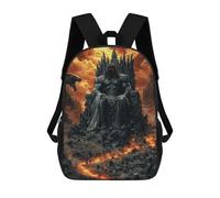 sinyumoney Hades, King of The Underworld - Dark God of Fire And Shadow Backpack School Lightweight Airport College Students Back Pack for Men, Women & Teenage Boys 17inch