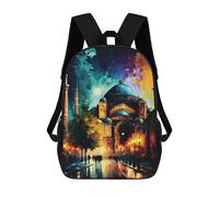 sinyumoney Hagia Sophia Istanbul Children's School Backpack 3D Printed for Kids Travel Rucksacks Book Bags for Boys Elementary School Students 17inch