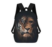 sinyumoney Half Tiger Half Lion Rucksacks 3D Printed Children Backpacks Fashion Casual Daypack Cute Travel Bags Outdoor Casual Daypack for Boy And Girl 17inch