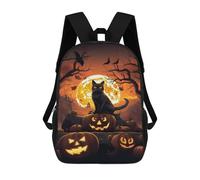 sinyumoney Halloween Black Cat Scene-1 Rucksack Computer Rucksack for School/Work/Travel for Camping Outdoor Adventures And Daily Travel 17inch