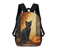 sinyumoney Halloween Black Cat with Jack-o'-Lantern-1 School Bags Large Water Resistant Laptop Backpack - Perfect for Travel, Work And Daily Use 17inch