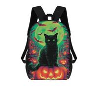 sinyumoney Halloween Black Cat with Pumpkins-1 Rucksack Water Resistant Computer Rucksack for Camping Outdoor Adventures And Daily Travel 17inch