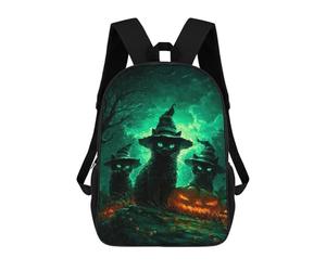 sinyumoney Halloween Black Cats with Jack-o'-Lanterns-1 Backpack School Computer Rucksack for School/Work/Travel- Perfect for Travel, Work And Daily Use 17inch