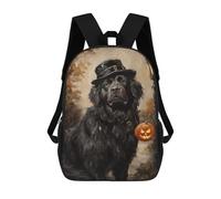 sinyumoney Halloween Black Dog Art Print School Backpack Fashion Stationery Backpack Waterproof Casual Daypacks for Camping Outdoor Adventures And Daily Travel 17inch