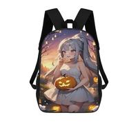 sinyumoney Halloween Cartoon Girl School Backpack Water Resistant Travel Backpack Computer Bag for Men, Women & Teenage Boys 17inch