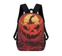 sinyumoney Halloween Carved Pumpkin Backpack School Bag Travel College Rucksack Backpacks for Men, Women & Teenage Boys 17inch