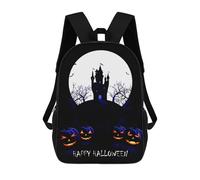 sinyumoney Halloween Castle & Pumpkins Children's Backpacks School Backpack 3D Printed Backpack for Kids Travel Rucksacks Book Bags Kids School Bag 17inch