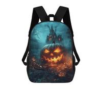 sinyumoney Halloween Castle Scene Backpack School Bag Lightweight Casual Daypack School Backpacks for Teenage Girls Boys Women Men 17inch
