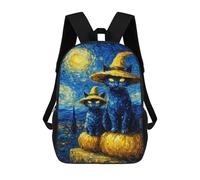 sinyumoney Halloween Cats in Witch Hats Backpack School Work Business College School for Men, Women & Teenage Boys 17inch