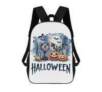 sinyumoney Halloween Cats & Pumpkins 3D Printed Children's School Backpack for Kids High Capacity Travel Rucksacks Book Bags Kids School Bag Back Pack 17inch