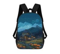 sinyumoney Halloween Cottage in Mountains School Backpack Secondary Causal Travel High School Bags for Camping Outdoor Adventures And Daily Travel 17inch