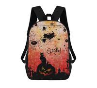 sinyumoney Halloween Design Children's School Backpack 3D Printed for Kids Travel Rucksacks Book Bags for Boys Elementary School Students 17inch