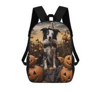 sinyumoney Halloween Dog in Witch Hat School Bag 3D Printed Children's School Backpack Casual Fashion Travel Backpacks for Kids School Students 17inch