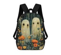 sinyumoney Halloween Floral Night Backpacks Kids School Backpack School Bag 3D Printed Fashion School Bags for Boys Elementary And Middle School Students 17inch