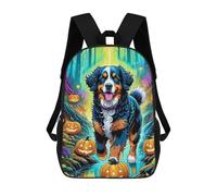 sinyumoney Halloween Forest with Dog Backpack Kids School Bag Boys Cartoon 3D Print Students Schoolbag Laptop Daypack for Boys Girls 17inch