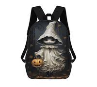 sinyumoney Halloween Ghost Costume for Kids Backpack School Bag Secondary Causal Travel High School Bags for Camping Outdoor Adventures And Daily Travel 17inch