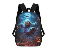 sinyumoney Halloween Ghost in Forest Backpack School Bag Rucksack for Girls Boys Backpacks Large Capacity Kids Back Pack Lightweight School Bags for Children Students 17inch