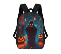sinyumoney Halloween Ghostly Night Children's School Backpack 3D Printed for Kids Travel Rucksacks Book Bags for Boys Elementary School Students 17inch
