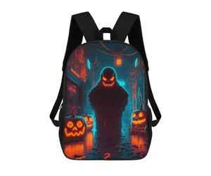 sinyumoney Halloween Ghostly Night Children's School Backpack 3D Printed for Kids Travel Rucksacks Book Bags for Boys Elementary School Students 17inch