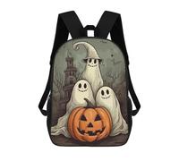 sinyumoney Halloween Ghosts And Pumpkin Backpack School Rucksack Casual Daypacks School Work Travel Bag for Girl, Teen Girls 17inch
