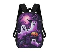 sinyumoney Halloween Ghosts And Pumpkins-1 Backpack School Bag Computer Rucksack for School/Work/Travel for Camping Outdoor Adventures And Daily Travel 17inch