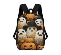 sinyumoney Halloween Ghosts And Pumpkins-2 3D Printed Children's 17 Inch Backpacks 3D Printed Casual School Bag for Boys Elementary And Middle