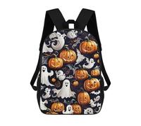 sinyumoney Halloween Ghosts And Pumpkins Backpacks 3D Printed Kids School Backpack School Bag Fashion Rucksacks for Boys Elementary And Middle School Students 17inch