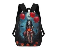 sinyumoney Halloween Girl with Pumpkins School Backpack Large Water Resistant Laptop Backpack for Teenage Girls Boys Women Men 17inch