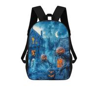 sinyumoney Halloween Graveyard Scene Backpacks 3D Printed 17inch Kids School Backpack Outdoor Casual Daypack Casual Travel Bags for Middle School Students