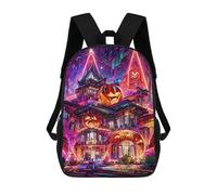 sinyumoney Halloween Haunted House -2 Backpack Cartoon Plush Bag, 3D Backpack for Kids School Bag Birthday Gift Idea for Boys And Girls 17inch