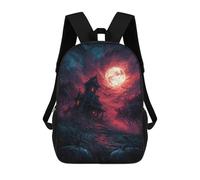 sinyumoney Halloween Haunted House -4 School Bags School Secondary High School College Backpack Travel for Boys/Girls/Teenagers 17inch