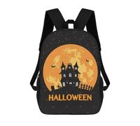 sinyumoney Halloween Haunted House Backpacks 3D Printed Kids School Backpack Outdoor Casual Daypack Fashion Casual Children Backpacks Cute Travel Bags 17inch