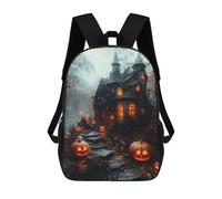 sinyumoney Halloween Haunted House Decor School Bags Computer Rucksack for School/Work/Travel for Camping Outdoor Adventures And Daily Travel 17inch