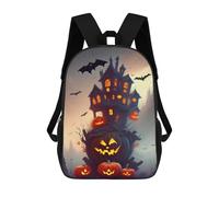 sinyumoney Halloween Haunted House Scene-2 Rucksack Rucksack Casual Daypacks School Work Travel Bag for Men, Women & Teenage Boys 17inch