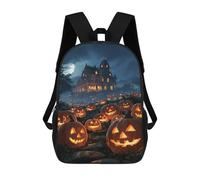 sinyumoney Halloween Haunted House Scene-4 School Backpack Business Durable Laptop Bag for Camping Outdoor Adventures And Daily Travel 17inch