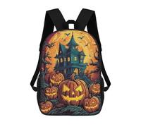 sinyumoney Halloween Haunted House with Pumpkins Rucksack Rucksack Casual Daypacks School Work Travel Bag for School/Work/Travel 17inch