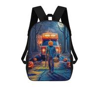 sinyumoney Halloween Horror in The Woods Backpacks 3D Printed 17inch Kids School Backpack Outdoor Casual Daypack Casual Travel Bags for Middle School Students
