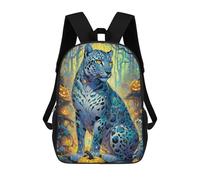 sinyumoney Halloween Leopard in Forest Backpack Schoolbags for Boys Girls Casual Sport Daypack Elementary Primary Large Capacity Bookbags 17inch