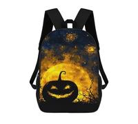 sinyumoney Halloween Moonlit Jack-o'-Lantern Backpack School Bag High Secondary School Bags Casual Backpack for Teenage Girls Boys Women Men 17inch