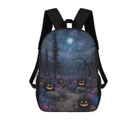 sinyumoney Halloween Night Pumpkin Patch Rucksacks 3D Printed Children Backpacks Fashion Casual Daypack Cute Travel Bags Outdoor Casual Daypack for Boy And Girl 17inch