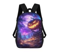 sinyumoney Halloween Night Scene with Full Moon 3D Printed 17inch Kids School Backpack School Bag Fashion Rucksacks for Boys Elementary And Middle School Students