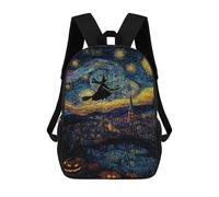 sinyumoney Halloween Night Sky Art Backpack School Bag Backpack For Girls Boys Backpacks Large Capacity Kids Backpack Lightweight School Bags For Kids Students 17inch