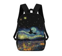 sinyumoney Halloween Night Sky Art Print Backpack School Computer Rucksack for School/Work/Travel- Perfect for Travel, Work And Daily Use 17inch