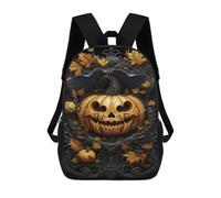 sinyumoney Halloween Pumpkin Artwork Backpack School Bag Lightweight Casual Daypack School Backpacks for Teenage Girls Boys Women Men 17inch